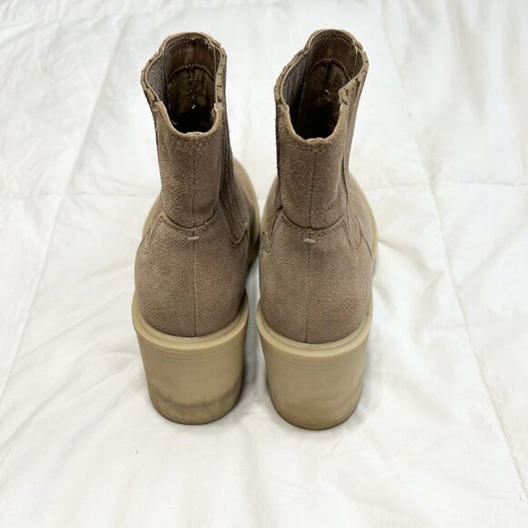 Dolce Vita Caster H2O Waterproof Platform Suede Ankle Boots Tan Size 8 EUC - Picture 7 of 10